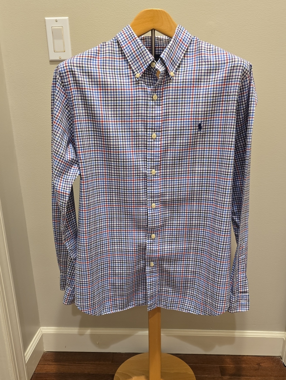Polo by Ralph Lauren Blue White Red Check Button-Down Shirt